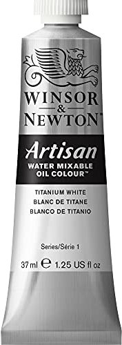 Winsor & Newton Huile Diluable à l’eau Artisan - Couleurs à l'huile Pour les Arts Plastiques - Sans Solvants, Se Diluer à l’eau, Tube de 37ML, Couleur Blanc de Titane