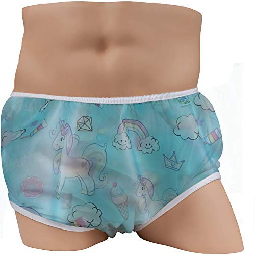 Mutande riutilizzabili, lavabili e impermeabili per incontinenza, pannolini coprenti per pazienti, anziani, uomini e donne adulti, confezione da 2 pezzi (2 blu, XL)