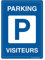 AUA SIGNALETIQUE - Panneau Prépercé (4 Trous) avec Angles arrondis - PVC Rigide 1.5 mm - (150x210 mm, Parking Visiteurs)
