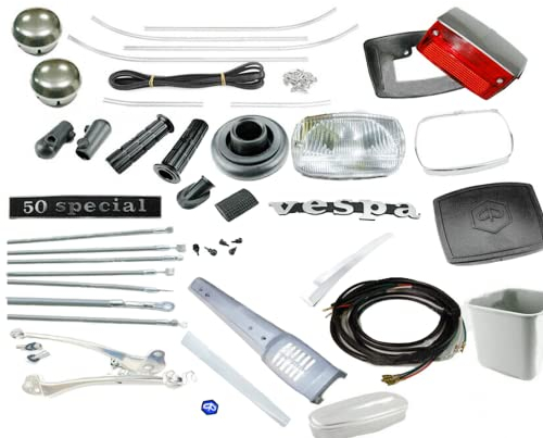 KIT RICAMBI RESTAURO VESPA 50 SPECIAL COMPLETO IMPIANTO ELETTRICO CAVI FANALE