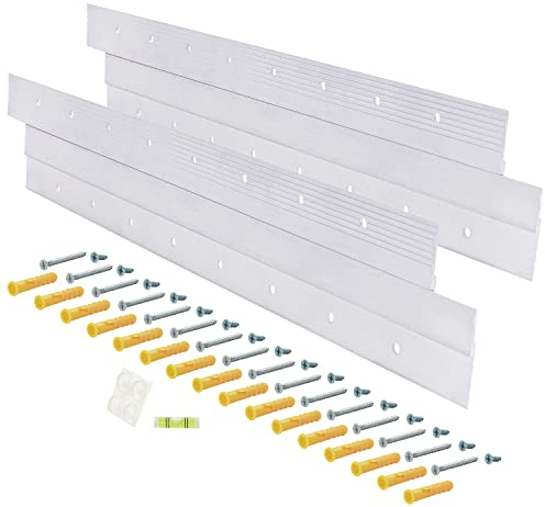 HardwareX Supply French Cleat Bilderaufhänger, robuste Aluminium-Z-Clips mit Schrauben (2 Paar, 45,7 cm)