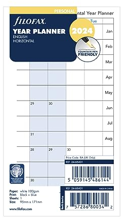 Filofax Persönlicher Jahresplaner 2024, horizontal