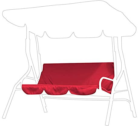 Tiiyee Swing Cushion Cover, Multiple Colour 59.1x19.7x3.9in Swing Waterproof Cushion Replacement Chair Seat Cover for 3 Seater Outdoor Swing Garden Poolside Courtyard Balcony Backyard Red