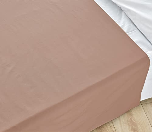NatureMark Basic Bettlaken - weiches und pflegeleichtes Betttuch aus 100% Baumwolle ohne Gummizug Haustuch viele Größen und Farben Größe: 140x200 cm, Sand beige