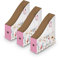 itenga Stehsammler Pappe Motiv Schmetterling für DIN A4-3er Set - Zeitschriftensammler Kartonständer Stehsammler Schreibtisch Organizer