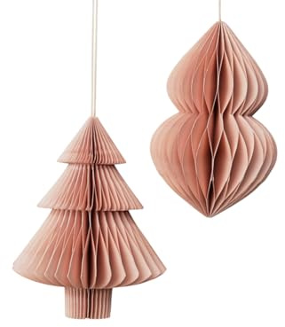 Broste Copenhagen Christmas Mix Papierhänger Dusty pink Set2