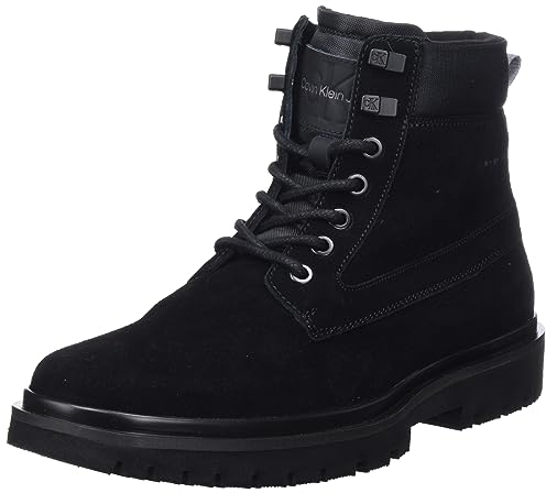 Calvin Klein Herren Eva Mid Laceup Boot Suede Ym0ym00802 Mittelhohe Stiefel Leger, Schwarz Black Stormfront, 43 EU