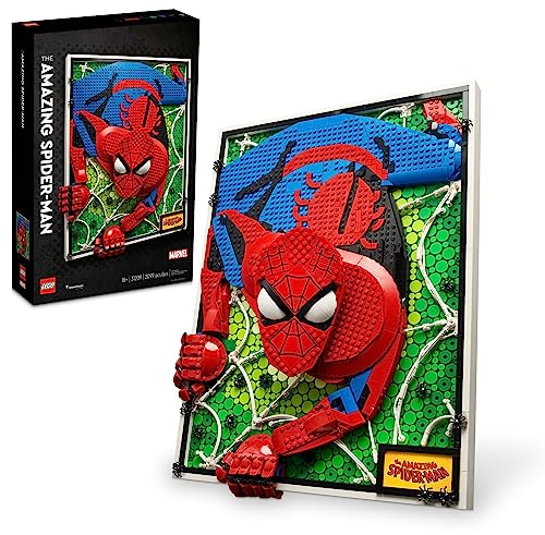 LEGO Art The Amazing Spider-Man 31209 Build & Display Home Decor Wall Art Kit, nostalgisches Superhelden-Geschenk für Erwachsene oder Schulanfang, Geschenk für Teenager-Spider-Man-Fans