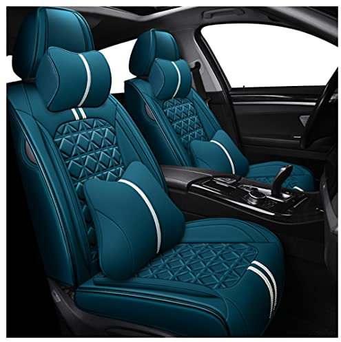 TUPROT Auto Sitzbezüge Full Set Leder Autositzbezug Für Ford Focus St Mk4 Focus Mk2 S Focus Mk2 Mk3 Mk4 Focus Mk2 Sport Focus Mk3 Geeignet für Autositzbezüge,Luxusblau Edition