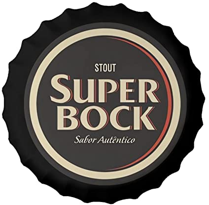 DJNGN Kompatibel mit Super Bock Vintage Blechschilder aus Metall, Flaschenverschluss, Wandschild, Poster, Café, Bar, Pub, Club, Wand, Heimdekoration, 13,8 Zoll