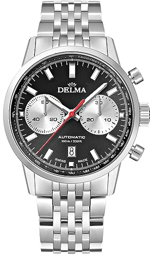Delma Continental crono AUT. Herren Uhr analog Automatik mit Edelstahl Armband 41701.702.6.031