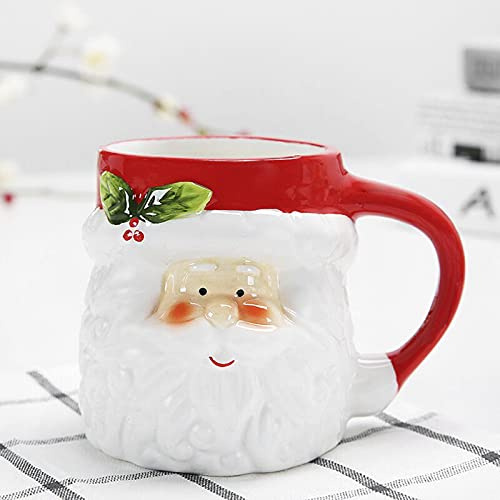 Taza creativa 3D de Navidad Taza de Cerámica Taza de Café Taza de Té Café Té Leche Taza de Café Mugs para Navidad, Cumpleaños, Día Conmemorativo de Santa Claus