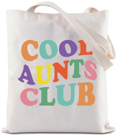 BAUNA Tragetasche für Tanten, wiederverwendbar, Einkaufstasche, Cool Aunt Club, 32*37CM