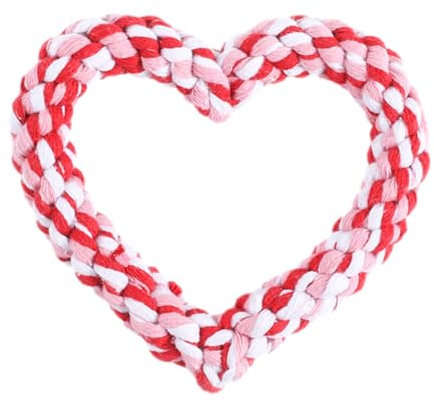 Erice Herz Hundespielzeug, Hundekauspielzeug, Rosa Hundespielzeug, Valentinstag Herzförmiges Seil Hund Kauspielzeug, Haustierspielzeug, Valentinstag Welpe Wurfspielzeug für Valentinstag Hundebedarf