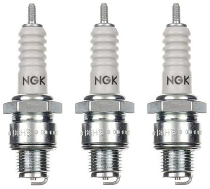3x Zündkerze B6HS Kurzgewinde passend für Piaggio Vespa Ciao, Boxer, Bravo, Si, EC1 – Mofa Moped Mokick Zündkerzen Set – 3 Stück