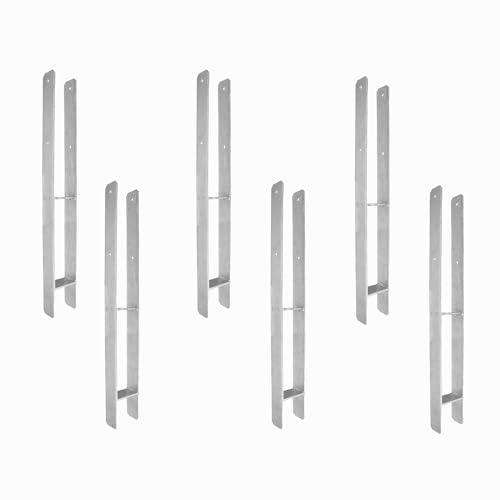 6 H-Pfostenträger feuerverzinkt, extra lang, 6 mm / 800 mm für 90 mm Pfosten