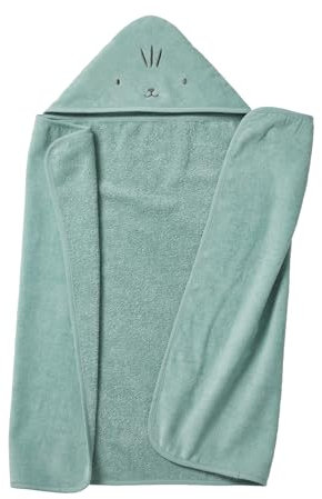 Vertbaudet Baby & Kinder Kapuzenbadetuch mit Recycling-Baumwolle grün 70X100