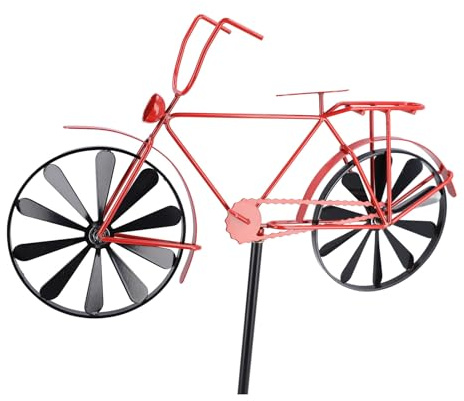 Fahrrad-Windspiel, Gartenstecker, Fahrrad-Windspiel aus Metall Im Vintage-Stil für Gehwegränder