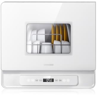 Lavavajillas de encimera completamente automático, lavavajillas pequeño de escritorio for el hogar, lavavajillas de pared UV