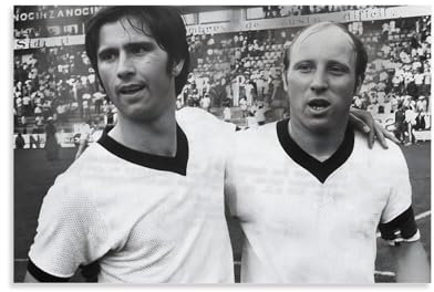 REDCHAMBER 1970 FIFA-Weltmeisterschaft Spieler Gerd Müller Schwarz-Weiß-Retro-Poster, Gemälde, Leinwand, Wandkunst, Wohnzimmer, Poster, Gemälde, 50 x 75 cm