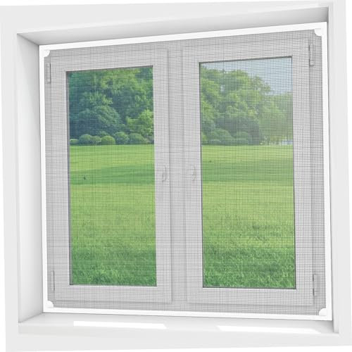 KONTONTY Magnetisch Fliegengitter Für Fenster Teleskopisch Abnehmbar Fensterabdeckung Fensterschutz Luftdurchlässig