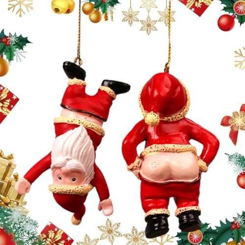 Naughty Santa Christmas Nikolaus Ornament Weihnachtsmann Hängender Anhänger Für Zuhause Silvester Dekorationen Santa Baum Harz Navidad Geschenke