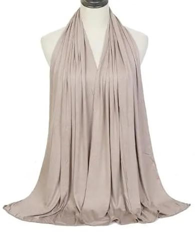 YUECIBAI Schal Damen Weiche Baumwolle Muslimisches Kopftuch Hijab Schal Schals Und Wraps Kopfs Chals 60X170Cm 17Light Khaki