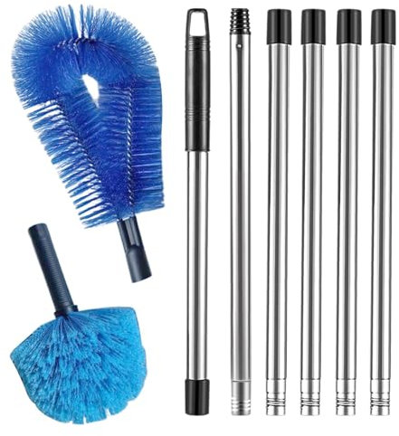 Vriusi Gutter Cleaning Brush, Telescopic Gutter Cleaner, Gutter Cleaning Pole Enduring Gutter Cleaning Tools, Easy to Clean Gutter Cleaning Brush for Cleaning Leaves, Debris and Window