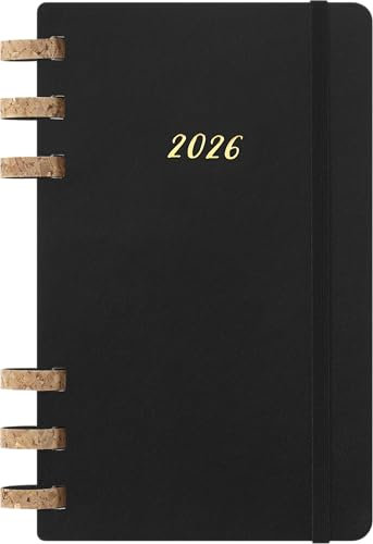 Moleskine Life Planner 2026, Wochen- und Monatsplaner Spiral 12 Monate, Weicher Einband und Gummibandverschluss, Farbe Schwarz, Größe Large 13x21 cm