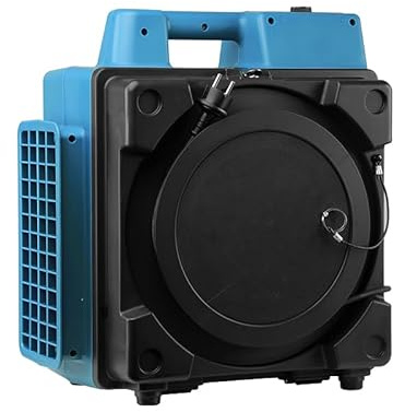 XPOWER Luftreiniger Air Mover Sealed Motor Low Profile Carpet Dryer – Air Blower Build-in GFCI Power Outlets & Hour Meter Dryer Floor Fan (X-2480)