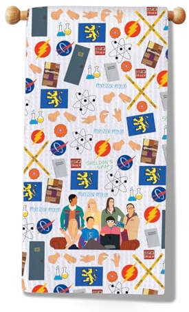 JXGZSO Big Bang TV Show Inspired Gift Kitchen Towel Leonard and Sheldon Fans Gift Scientist Physicis TV Show Themed Towel (BBT Towel)