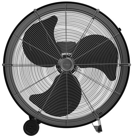 Cecotec Ventilador de Suelo Industrial Proindustry 2400. 180W, Diámetro 60Cm, 3 Velocidades, Aspas de Aluminio, Flujo de Aire 9832,8M³/H, Diseño Transportable, Rejilla de Protección, Fácil Manejo