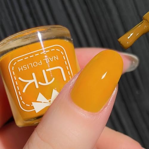 Nail Varnish - Yellow Nail Polish - Quick Dry & Long Lasting Yellow Water Based Nail Polish - High Glossy Chip Resistant Breathable Nail Varnish No Need Cure for Women DIY Manicure