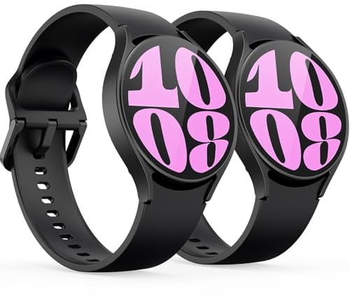 2 Stück 20mm Sport Band Kompatibel mit Samsung Galaxy Watch 7/6/5/4/FE Armband 40mm 44mm, Weiches Silikon Ersatz Armband für Galaxy Watch 6 Classic / 4 Classic / 5 Pro