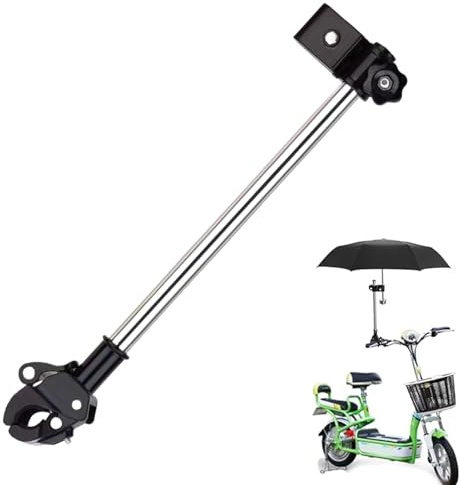 BommFu Support Parapluie pour Vélo | Porte-Parapluie Réglable pour Fauteuil Roulant | Fixation Universelle Simple pour Vélo et Poussette Adultes Publics