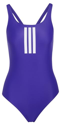 adidas Damen 3 Stripes V-Back Swimsuit Swimwear, Collegiate Purple/White, 44