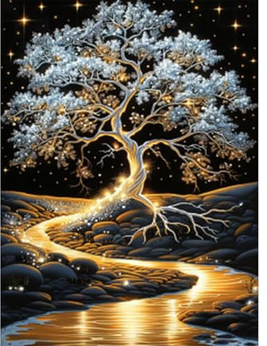 RICUVED Baum des Lebens Diamond Painting,5D Diamant Painting Bilder Erwachsene Diamond Painting Kinder, Full Drill Diamond Art Diamant Malerei Bilder für Home Dekor 30x40cm