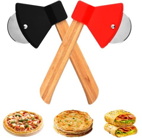 EJRUP 2 Pezzi Rotella Tagliapizza in Acciaio Inox Pizza Cutter Lavabile in Lavastoviglie, Per Torte, Crostate, Waffle E Pane, Adatto Per Cucina Uso Quotidiano