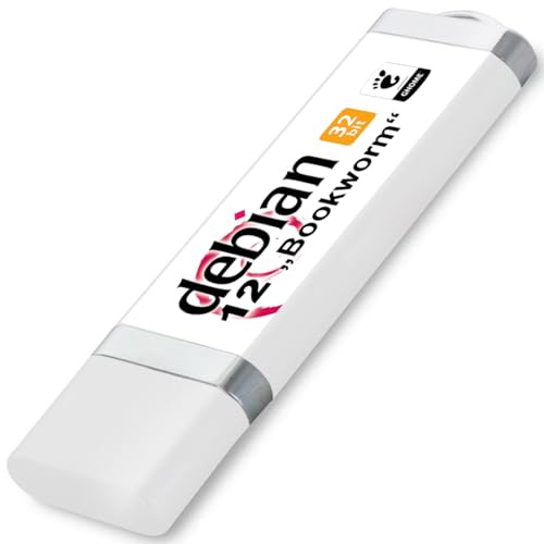 USB-Stick mit Debian 12 Bookworm 32-Bit Betriebssystem basierend auf Linux