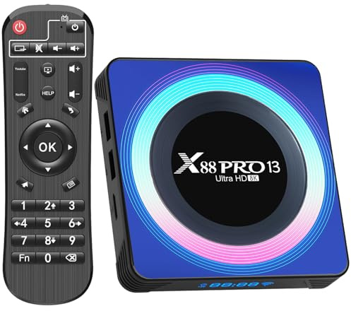 Android TV Box,Dulmssxy TV Box Android 13.0 4GB RAM 64GB ROM RK3528 Quad-Core 64bit Cortex-A53 Mali 450 MP2 GPU Support 2.4/5.0GHz WiFi BT5.0 10/100M Ethernet 8K 3D DLNA USB3.0 HDMI 2.0 H.265
