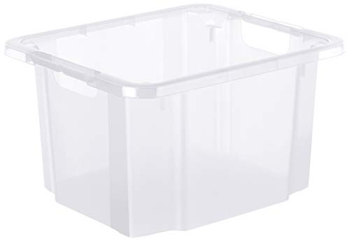 Rotho Reverso Aufbewahrungsbox 26l, Kunststoff (PP) BPA-frei, transparent, 26l (43.5 x 36.5 x 23.5 cm)
