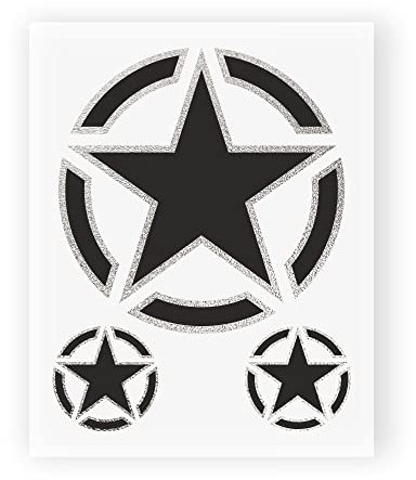 4R Quattroerre.it - 6326 - Adesivi Sticker Stella Militare, 10 x 12 cm