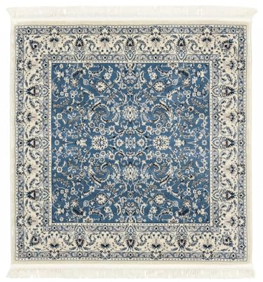 RugVista Nain Florentine Teppich, 150 x 150 cm, Hell Blau | Orientalische, Naher Osten, Traditionelle, Nain, Quadratisch, Niedriger Stapel, Nur chemische Reinigung, Oeko-Tex 100