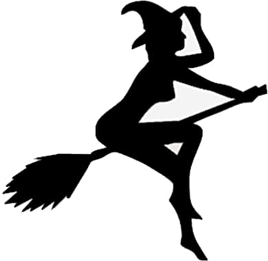 2 StückeSticker auf Besen Links I schwarz I 20 x 13,5 cm I als Auto-Aufkleber, für Notebook Laptop Koffer Kinder-Zimmer I wetterfest I