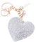 Soleebee Leder Liebes-Herz Keychain Bling Kristallstrass Taschen Koffer Rucksäcke Zubehör Charm Auto Schlüsselanhänger Schlüsselring mit Quasten (AB Farbe)