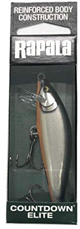 Rapala - Angelköder Countdown Elite - Angelzubehör aus Balsaholz - Süßwasser-Spinnköder - Sinkend - Lauftiefe: 1,2m - Größe: 7,5cm / 10g - Hergestellt in Estland - Gilded Silver Shad
