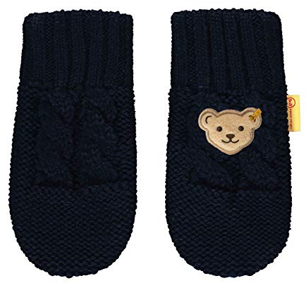 Steiff Jungen mit süßer Teddybärapplikation Handschuhe, Navy, 040