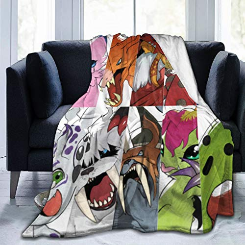 FashionDIY Digimon Abenteuerdecke, übergroß, warm, für Erwachsene, superweiche Decke mit weichem Flanell, für Erwachsene und Kinder, 3D-Druck, 152,4 x 127 cm