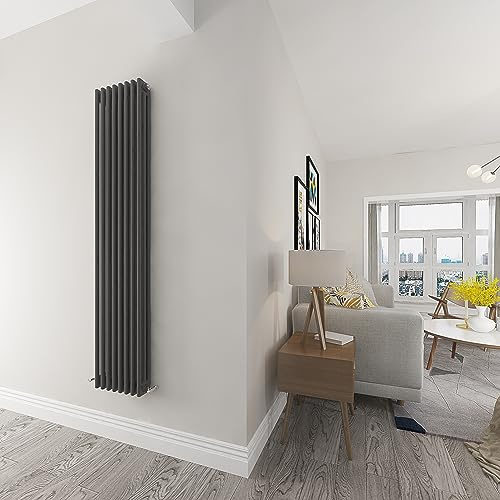 Traditional 3 Column Radiator Vertical Tall Rads Cast Iron Style anthracite-1800x380mm Centre Heating