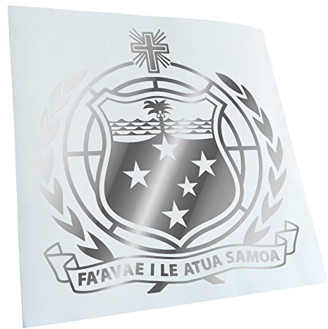 Kiwistar - Autoaufkleber - Samoa Wappen - chrom - 60x60cm - Heckscheibe Auto Aufkleber wetterfest für Kfz LKW Mofa Truck - Sticker außen selbstklebend Tuning Zubehör für Fenster Fahrzeug Scheibe
